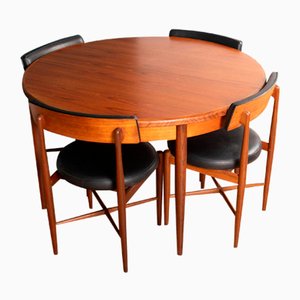 Tavolo da pranzo vintage in teak con sedie di Victor Wilkins per G-Plan, anni '60, set di 5