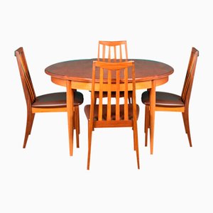 Table et Chaises de Salle à Manger Vintage en Teck par Victor Wilkins pour G-Plan, 1960s, Set de 5