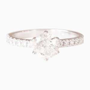 Bague en Or Blanc 18k avec Diamants Taille Brillant