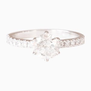 Ring in 18k White Gold with Brilliant Cut Diamonds