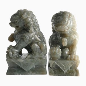 Chinesische Jade Foo Hunde, 2er Set