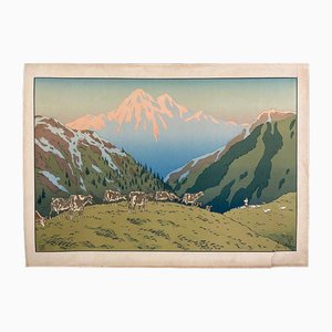 Henri Rivière, La Montagne, Lithograph, Framed