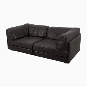 Vintage 2-Seater Sofa in Dark Brown Leather