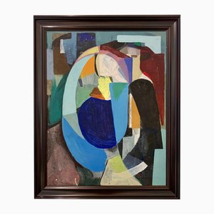 Scandinavian Artist, Modernist Abstract Composition, 1960, Painting, Framed