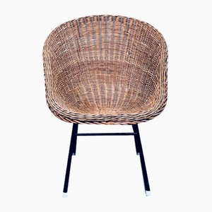 Wicker Lounge Chair in the style of Dirk Van Sliedregt for Rohé Noordwolde, Netherlands, 1960s