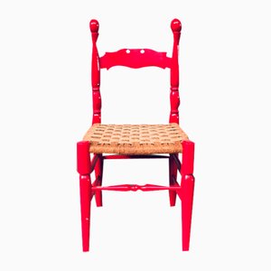 Rote Beistellstühle im skandinavischen Country Design, 1960er, 2er Set
