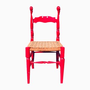 Set of Scandinavian Country Design Red Side Chairs, Sweden, 1960s