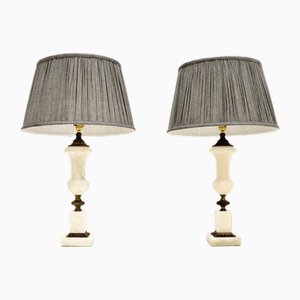 Alabaster Table Lamps, 1930s, Set of 2