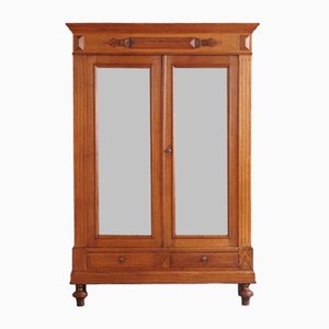 Vintage Wilhelminian Wardrobe with Double Door and Mirror, 1910s