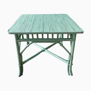 Spanish Bamboo Auxiliar Table Painted in Green