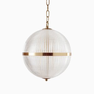 Petit Pendentif Globe Parisian Transparent de Pure White Lines