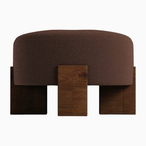 Cassete Pouf in Boucle Dark Brown by Alter Ego for Collector