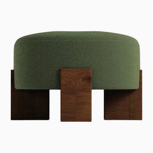 Cassete Pouf in Boucle Green by Alter Ego for Collector