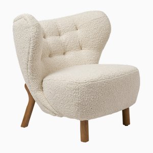 Poltrona Oslo Wingback in finta pelle di pecora di Pure White Lines