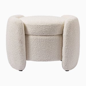 Boucle Upholstered Ottoman Seating from Pure White Lines