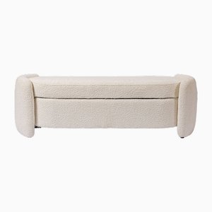 Boucle Upholstered Storage Bench from Pure White Lines