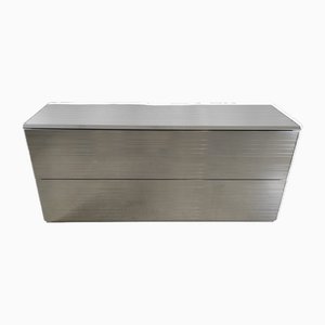 Silver-Colored Aluminum Chest of Drawers