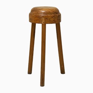 Vintage Hocker aus Holz, 1940er