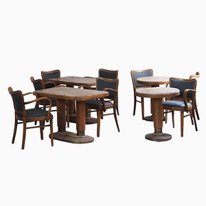Marmor Cafe Tisch und Stühle aus Bugholz, 12 . Set