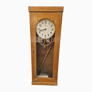 Vintage Pendulum Clock in Enrico Boselli Milano Wooden Case, 1940s
