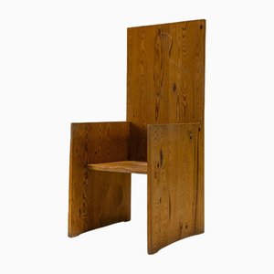 Adamo Highback Chair with Silhouette in Pine by Ugo Marano, Italy, 1978