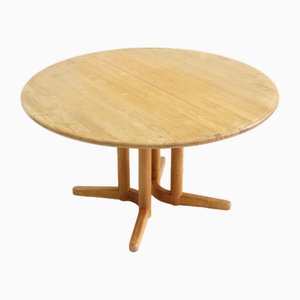 Vintage Danish Round Extendable Dining Table from Gramrode Mobelfabrik