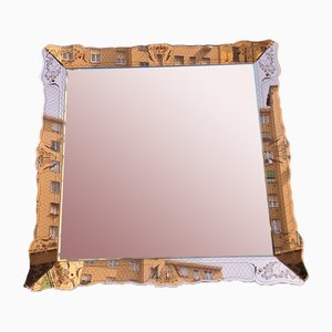 Miroir Vintage en Verre Rose par Gio Ponti, 1950s