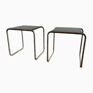Nickel-Plated B9 Stools by Marcel Breuer for Tecta, 1990s, Set of 2