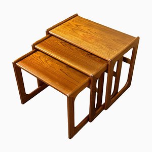 Tavolini ad incastro vintage in teak di Salin Mobler, anni '70, set di 3