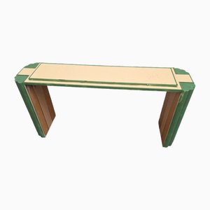 Vintage Console Table in Brass and Lacquered Wood by Alain Delon, 1960s