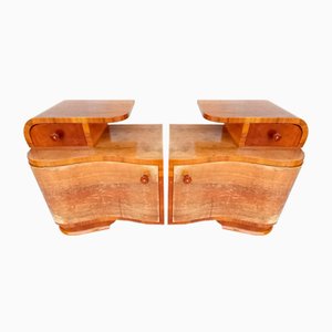 Art Deco Nachttische von Jindřich Halabala für Up Závody, 1940er, 2er Set