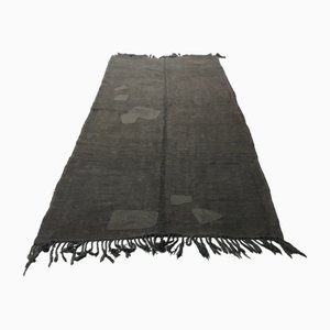 Tapis Fait Main en Chanvre Noir, 1960s