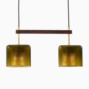 Mid-Century Green Glass Ceiling Lamp by Carl Fagerlund for Orrefors, 1960s