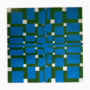 Max Hermann Mahlmann, Composition Trilogy Blue, Silkscreen Print