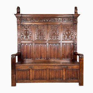 Banc Commode Style Renaissance en Noyer, 1890s