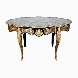 Mesa ceremonial Napoleón III de madera de peral ennegrecida de mediados del siglo XIX