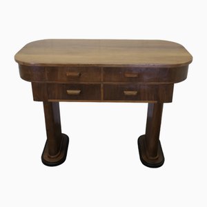 Art Deco Odeon Style Console, Side Table or Greeter in Walnut, 1920s