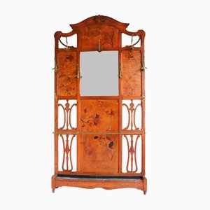 Portemanteau de Couloir Art Nouveau en Marqueterie par Emile Gallé, France, 1905s