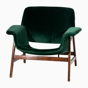 Green Lounge Chair attributed to Gianfranco Frattini for Cassina, 1956