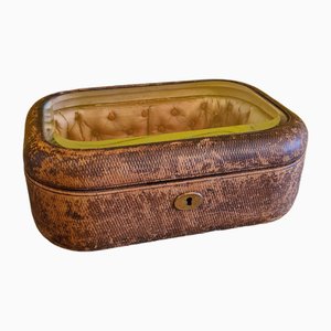 French Jewelry Box in Leather, 1900s