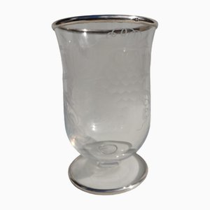 Vaso in cristallo e argento dell'inizio del XX secolo, fine XIX secolo