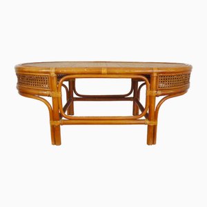 Table Basse en Rotin et Osier, 1960s