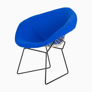 Blue and White 421 Diamond Chair by Harry Bertoia for Knoll International, 1960s
