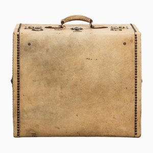 Vintage French Cream Cube-Shaped Suitcase from Lavoët