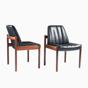 Set of Easy Chairs in Rosewood and Leather by Sven Ivar Dysthe for Dokka MØBLER, 1960s