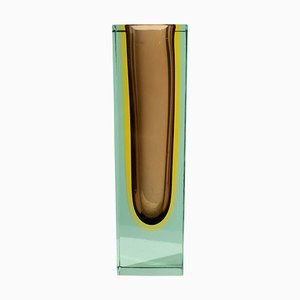 Small Hand-Crafted Brown Murano Glass Vase attributed to Flavio Poli, Italy, 1970s