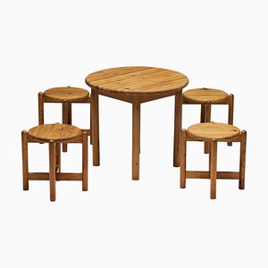 Pine Dining Set attributed to Rainer Daumiller, Denmark, 1970s, Set of 5