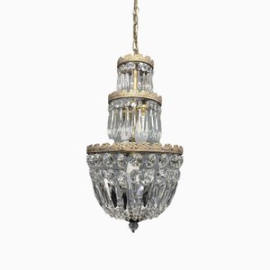 French Cascading Two-Tier Chandelier