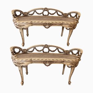 Banc Bas Antique Louis XVI, Set de 2