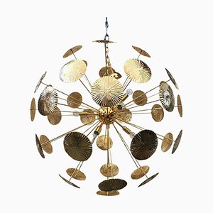 Water-Lily Brass Sputnik Sphere Chandelier by Simoeng